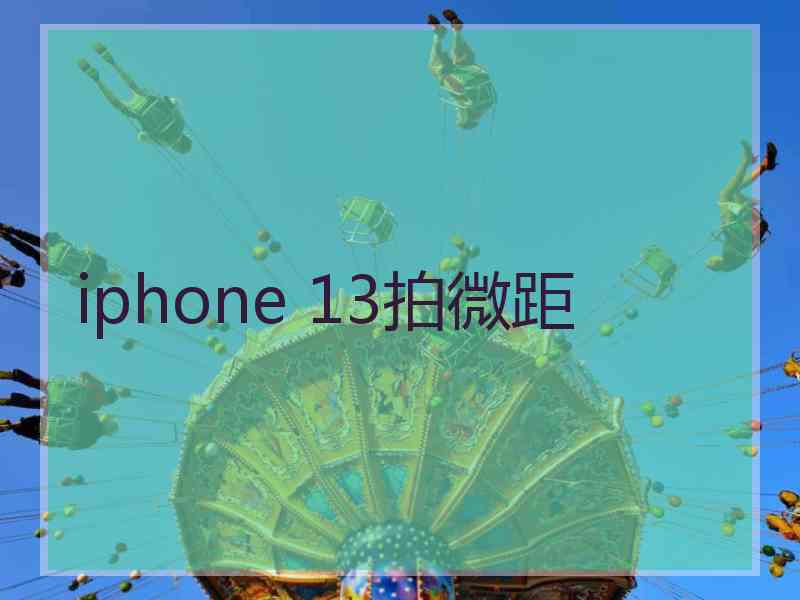 iphone 13拍微距