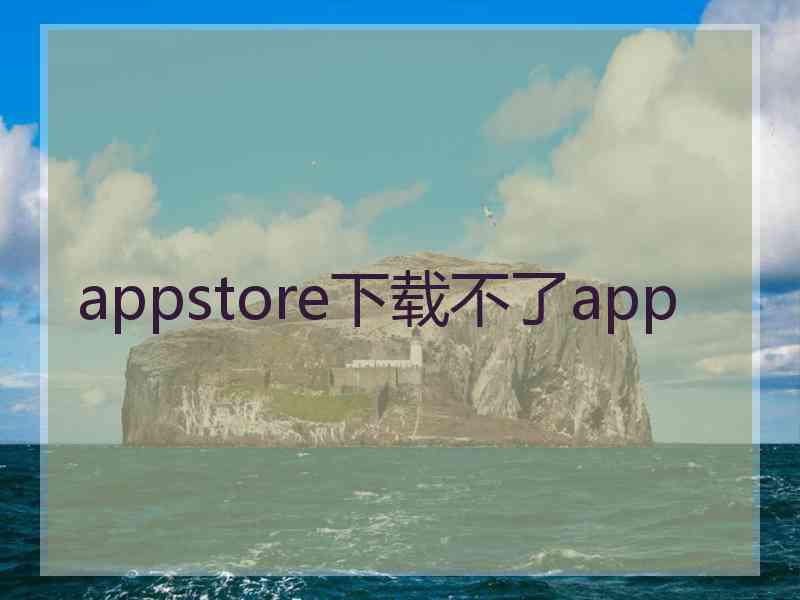 appstore下载不了app