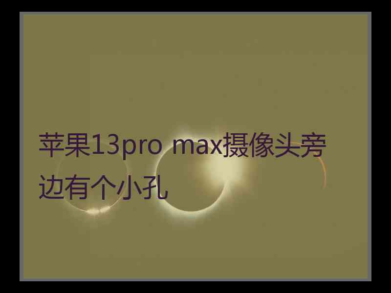 苹果13pro max摄像头旁边有个小孔