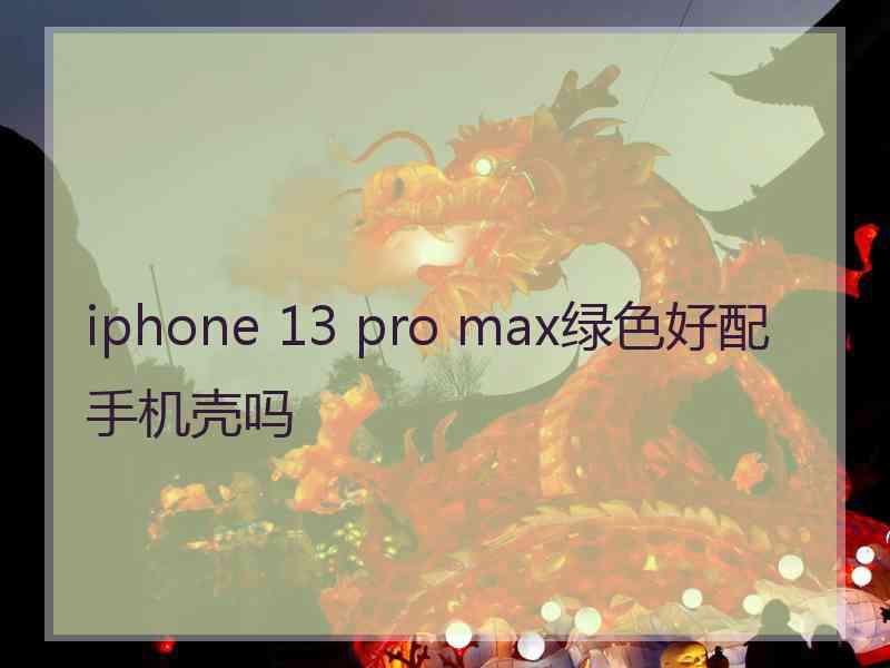 iphone 13 pro max绿色好配手机壳吗