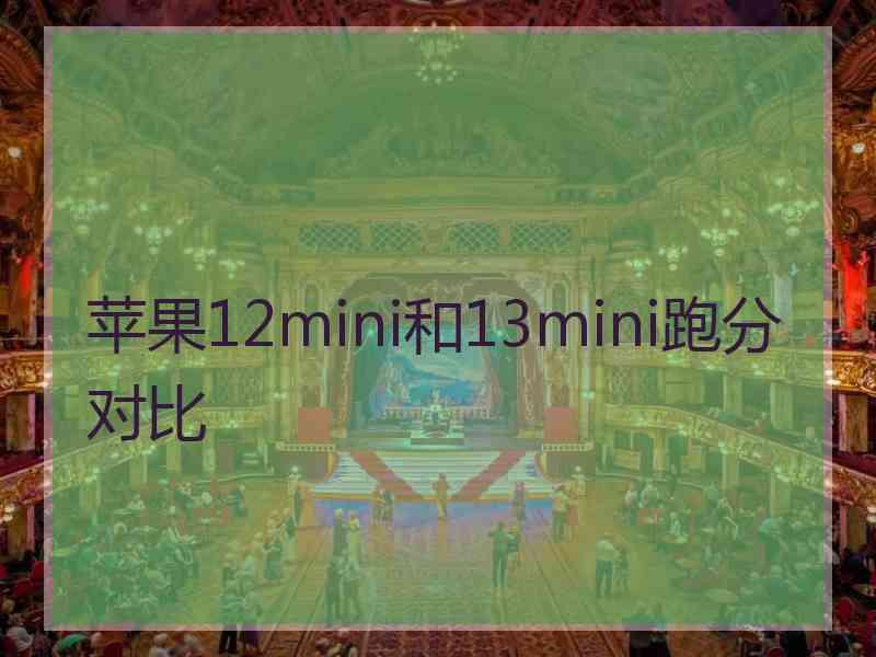 苹果12mini和13mini跑分对比