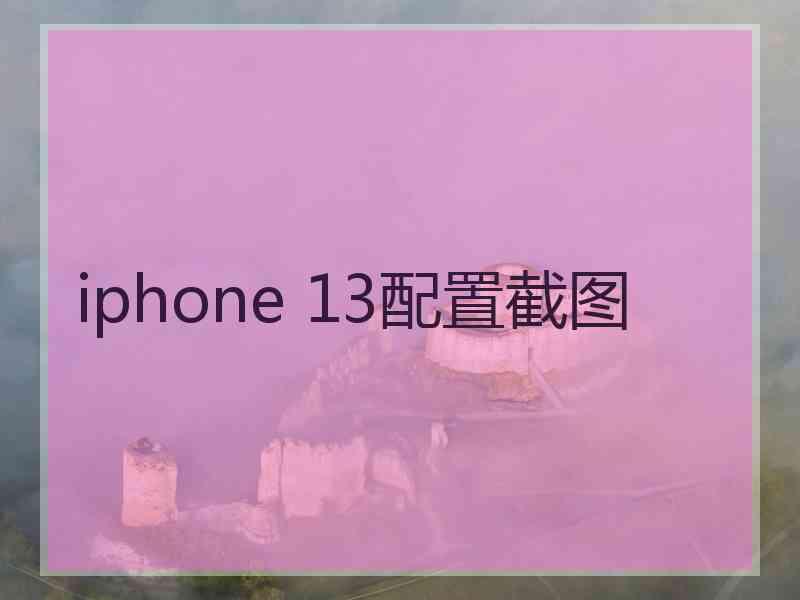 iphone 13配置截图