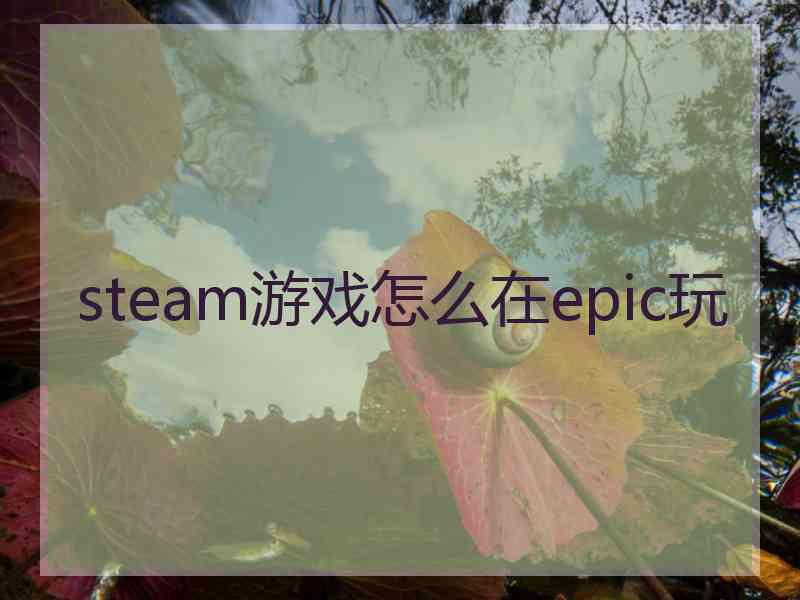 steam游戏怎么在epic玩