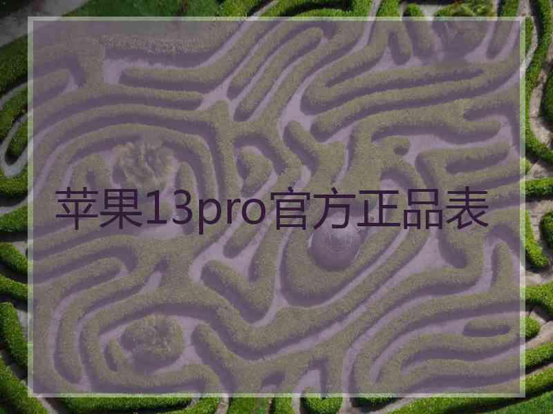 苹果13pro官方正品表