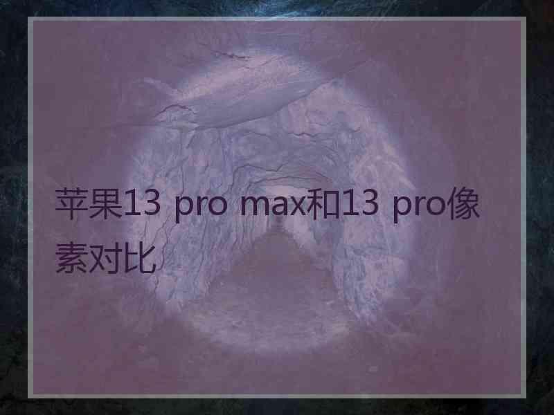 苹果13 pro max和13 pro像素对比