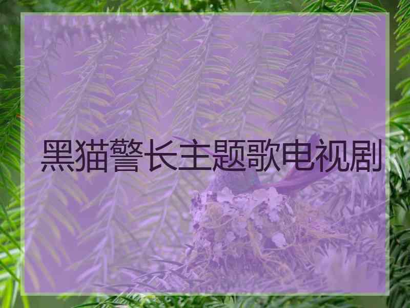 黑猫警长主题歌电视剧