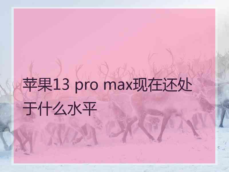 苹果13 pro max现在还处于什么水平