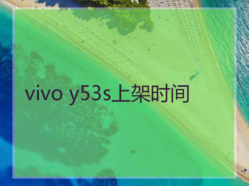 vivo y53s上架时间