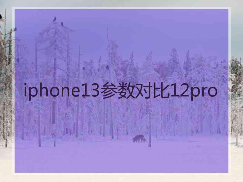 iphone13参数对比12pro