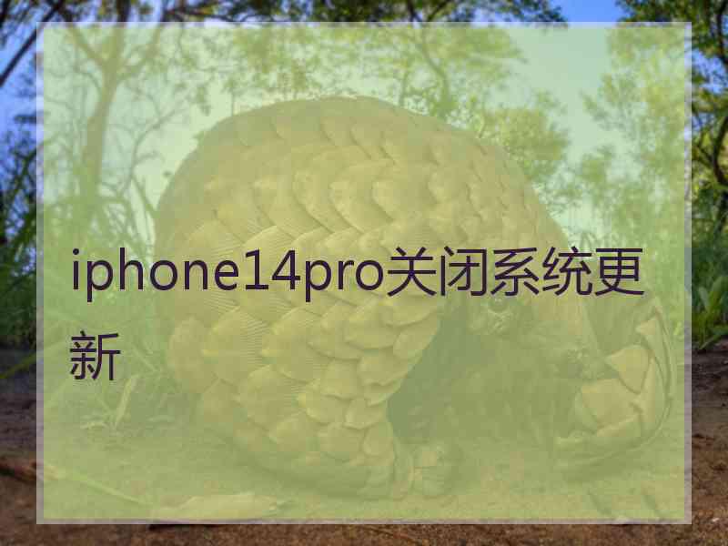 iphone14pro关闭系统更新