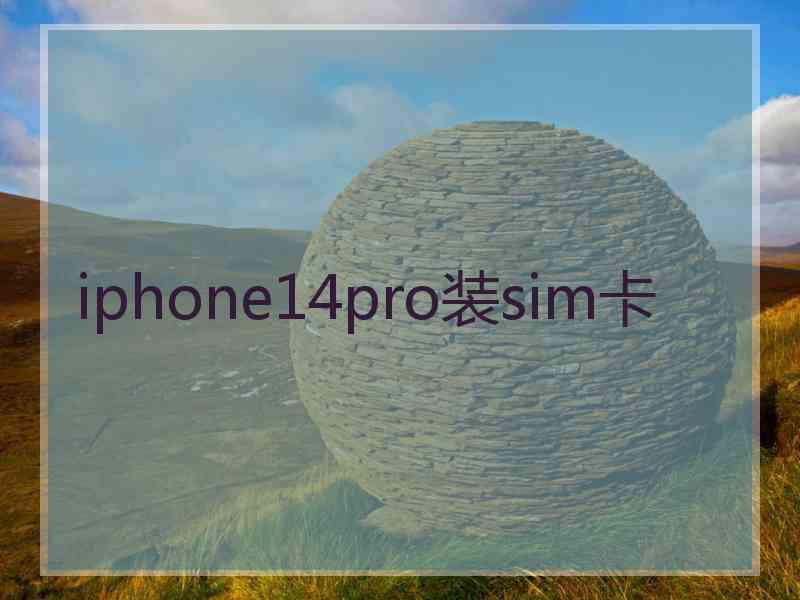 iphone14pro装sim卡