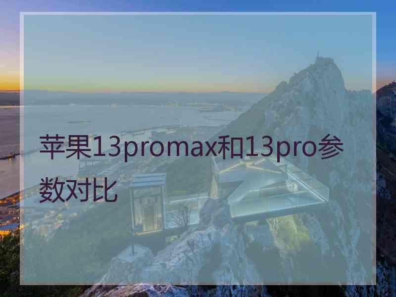 苹果13promax和13pro参数对比