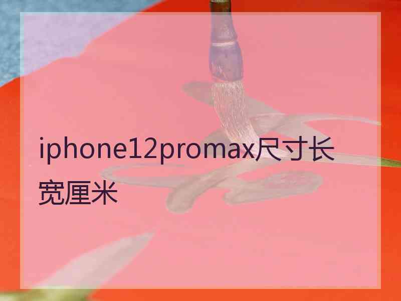 iphone12promax尺寸长宽厘米