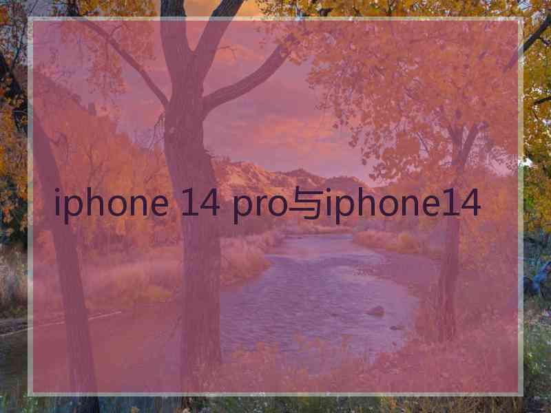 iphone 14 pro与iphone14