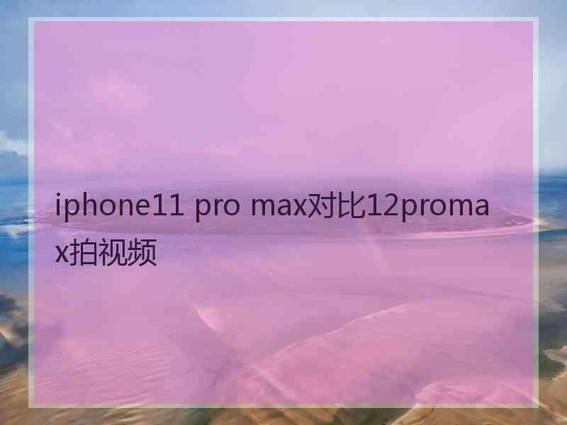 iphone11 pro max对比12promax拍视频