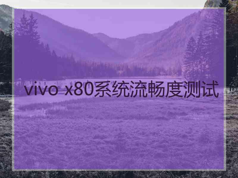 vivo x80系统流畅度测试