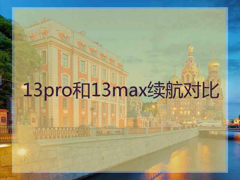 13pro和13max续航对比