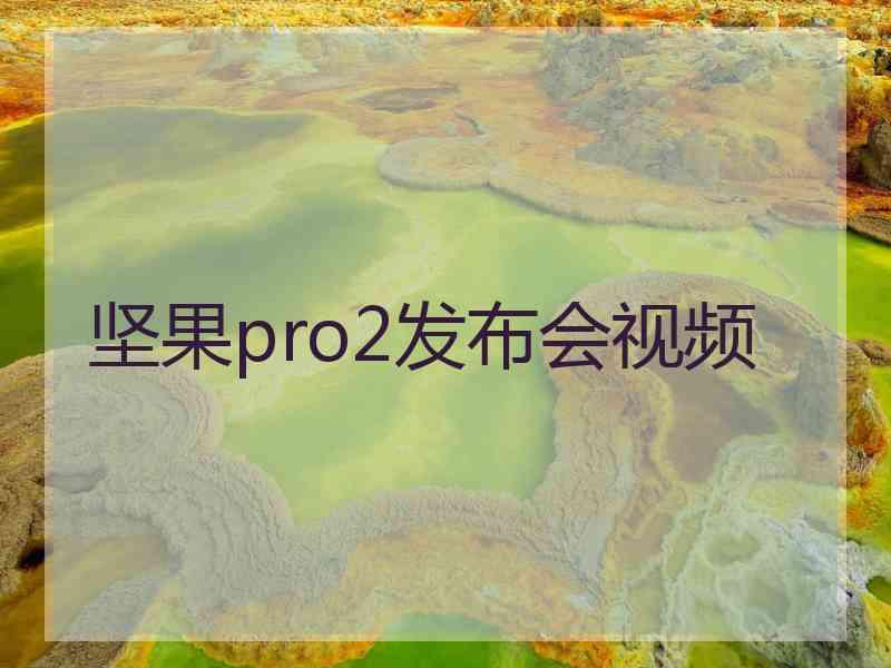 坚果pro2发布会视频