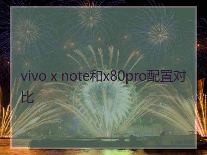 vivo x note和x80pro配置对比