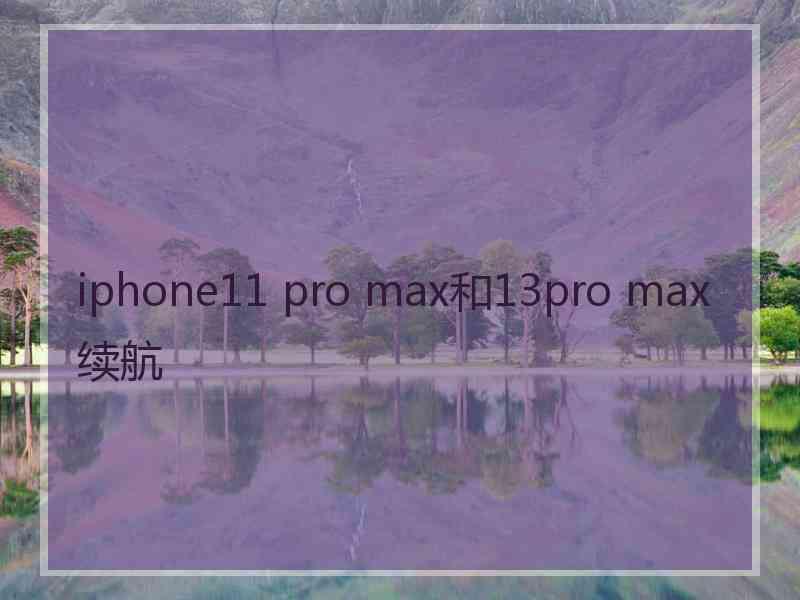 iphone11 pro max和13pro max续航
