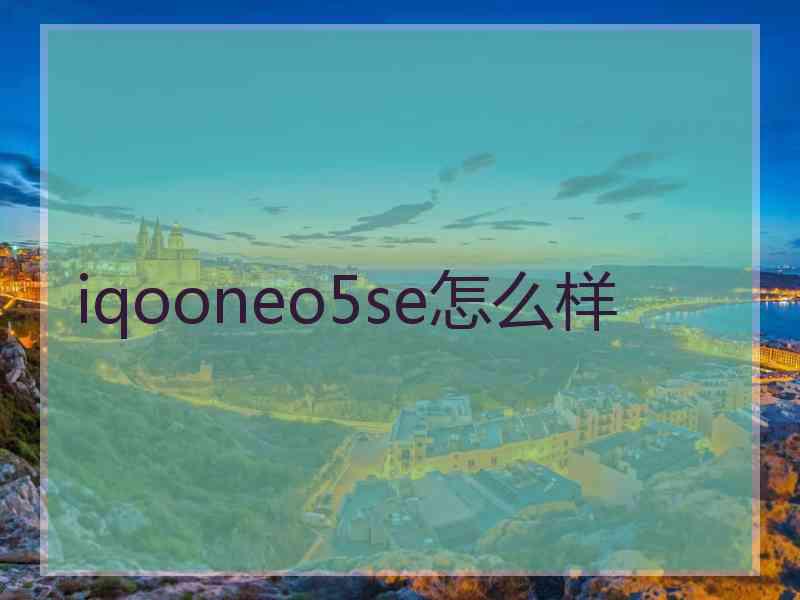 iqooneo5se怎么样