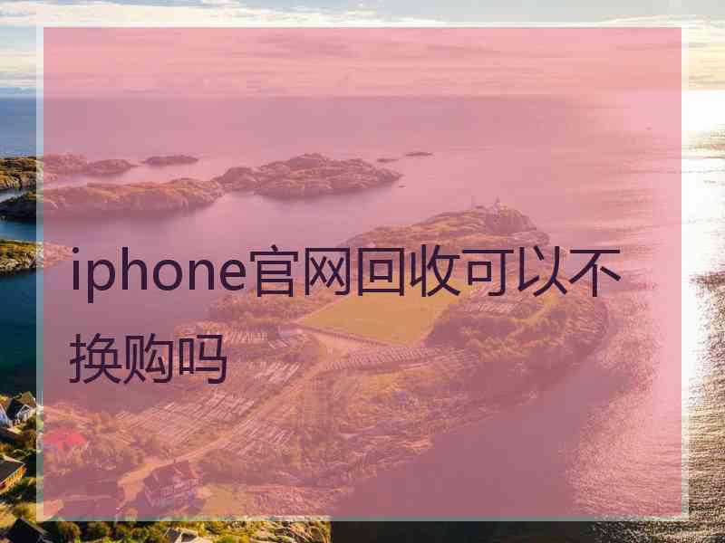 iphone官网回收可以不换购吗