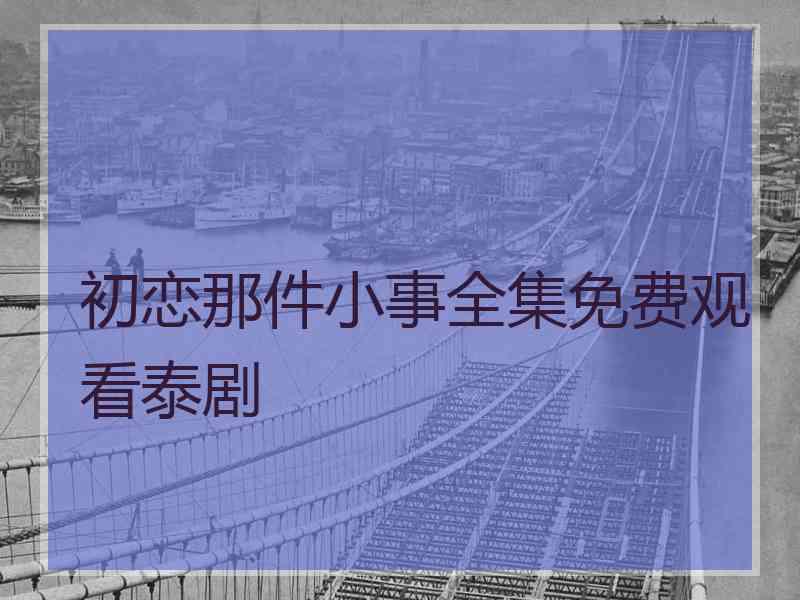 初恋那件小事全集免费观看泰剧