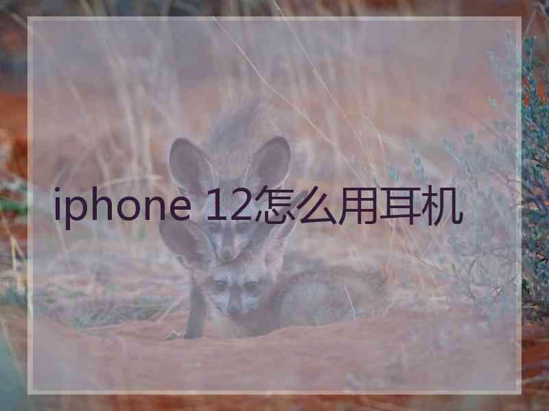 iphone 12怎么用耳机