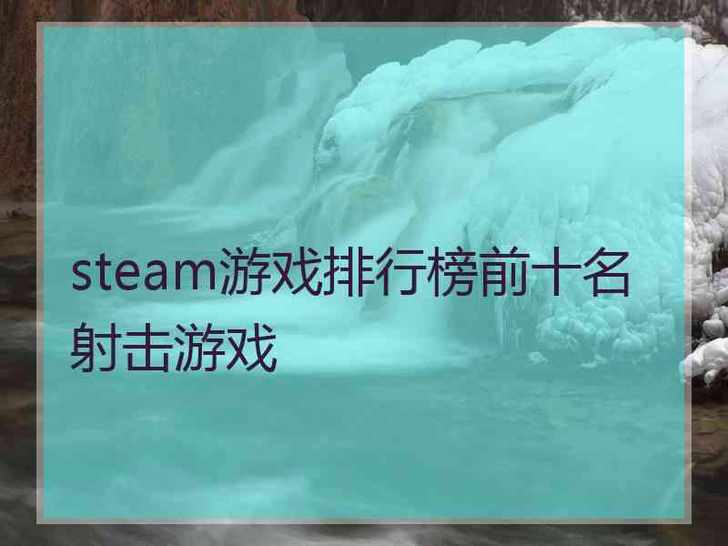 steam游戏排行榜前十名射击游戏