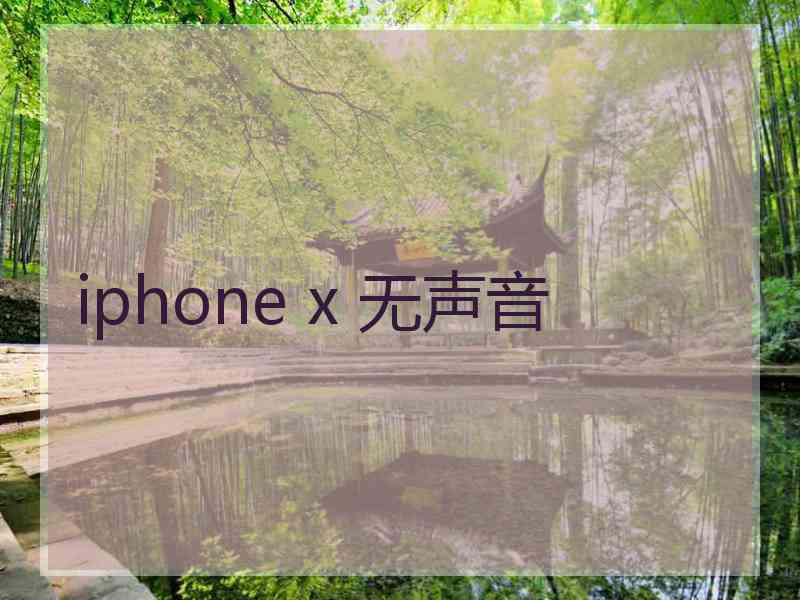 iphone x 无声音