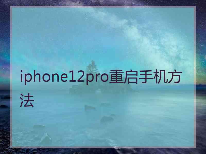 iphone12pro重启手机方法