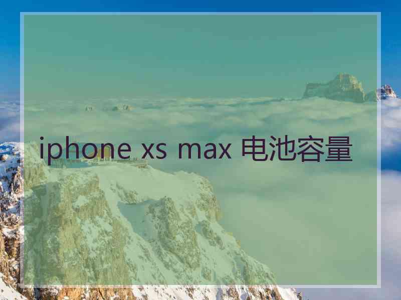 iphone xs max 电池容量