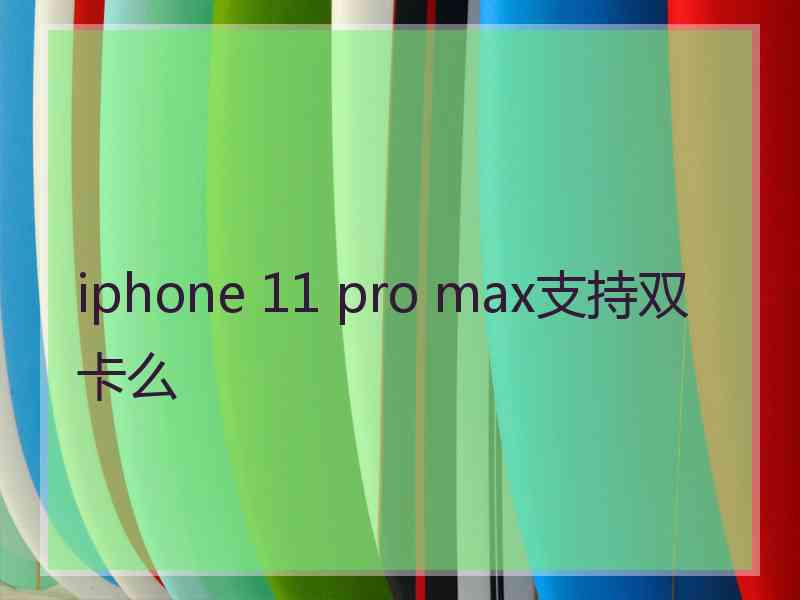 iphone 11 pro max支持双卡么