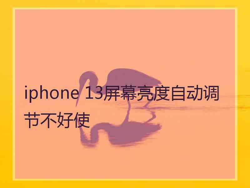 iphone 13屏幕亮度自动调节不好使