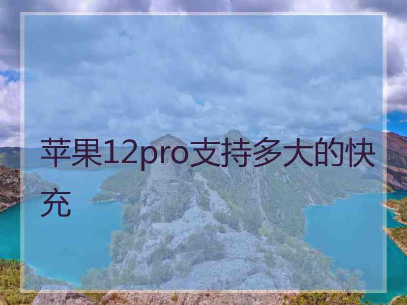 苹果12pro支持多大的快充