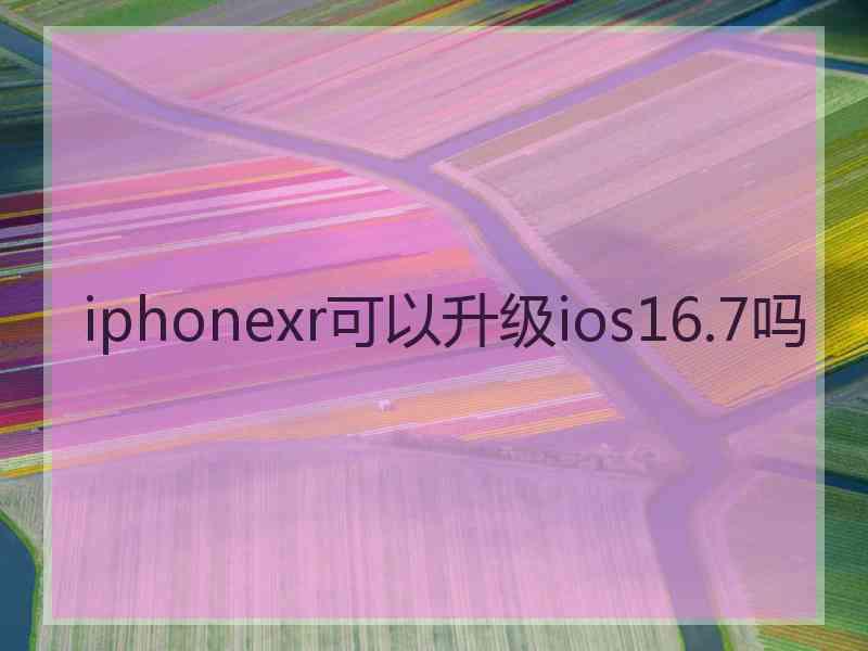 iphonexr可以升级ios16.7吗