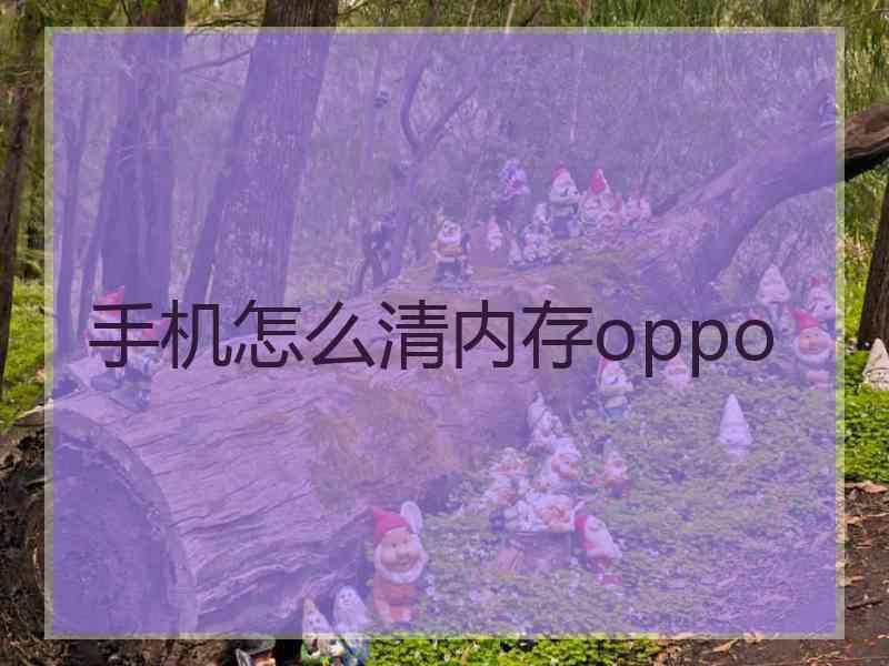 手机怎么清内存oppo