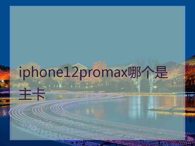 iphone12promax哪个是主卡