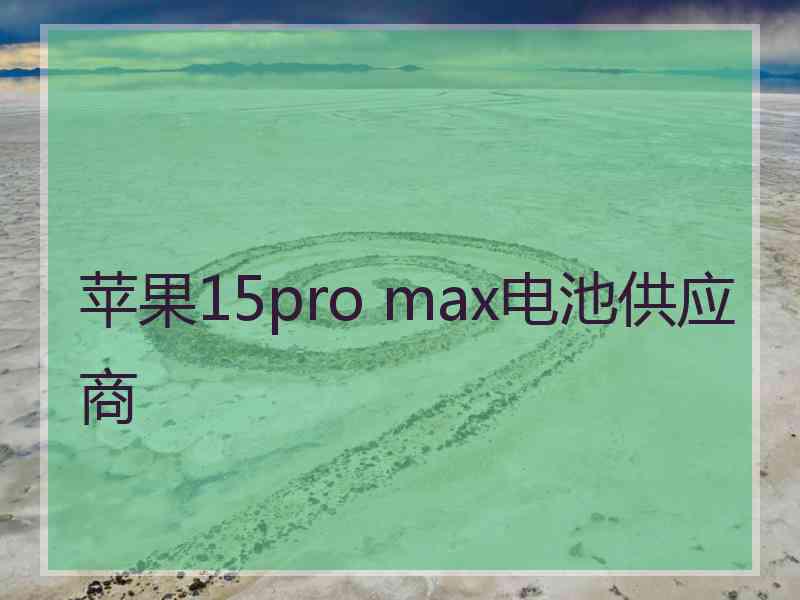 苹果15pro max电池供应商