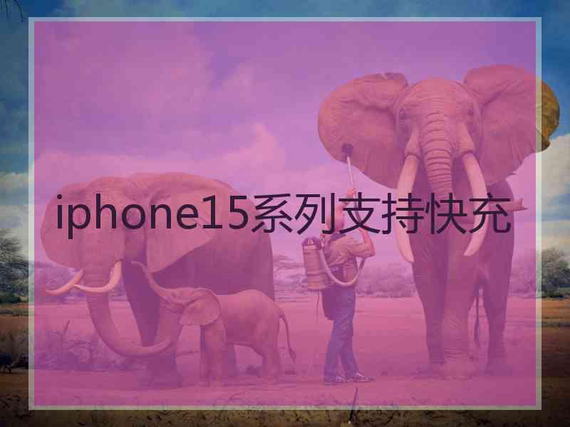 iphone15系列支持快充