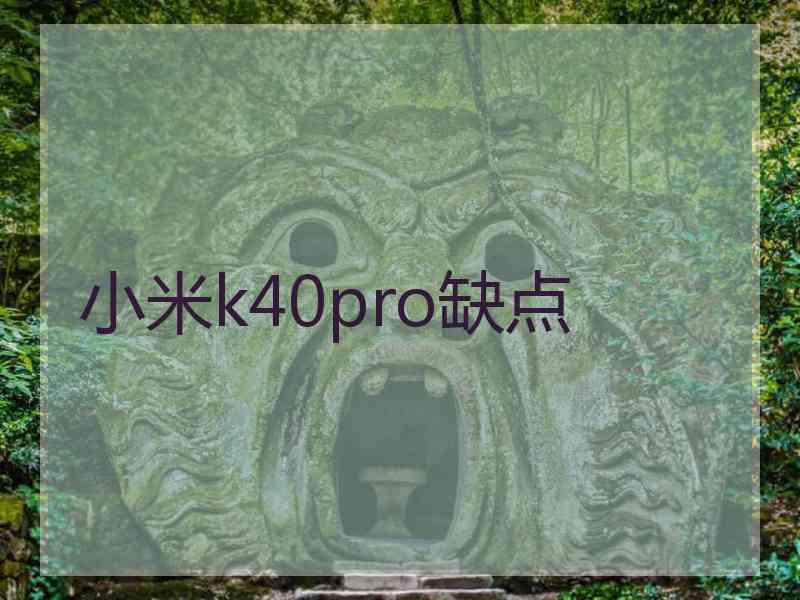 小米k40pro缺点