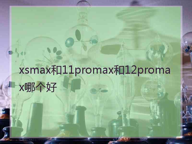 xsmax和11promax和12promax哪个好