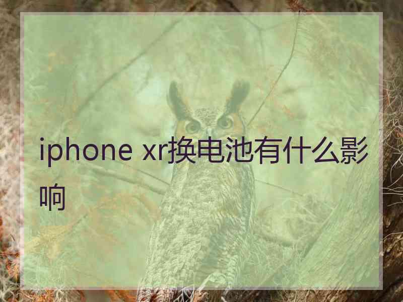 iphone xr换电池有什么影响