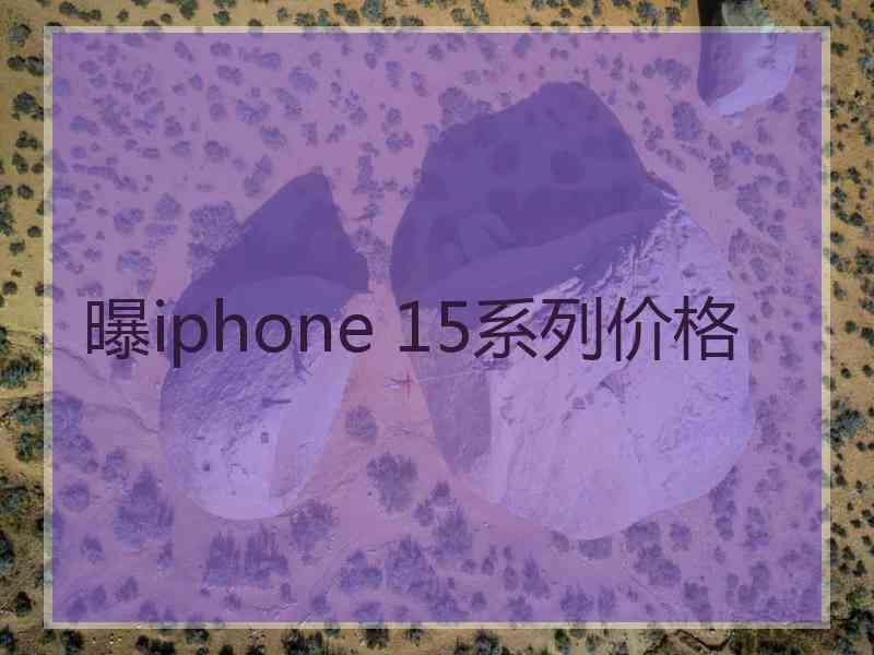 曝iphone 15系列价格