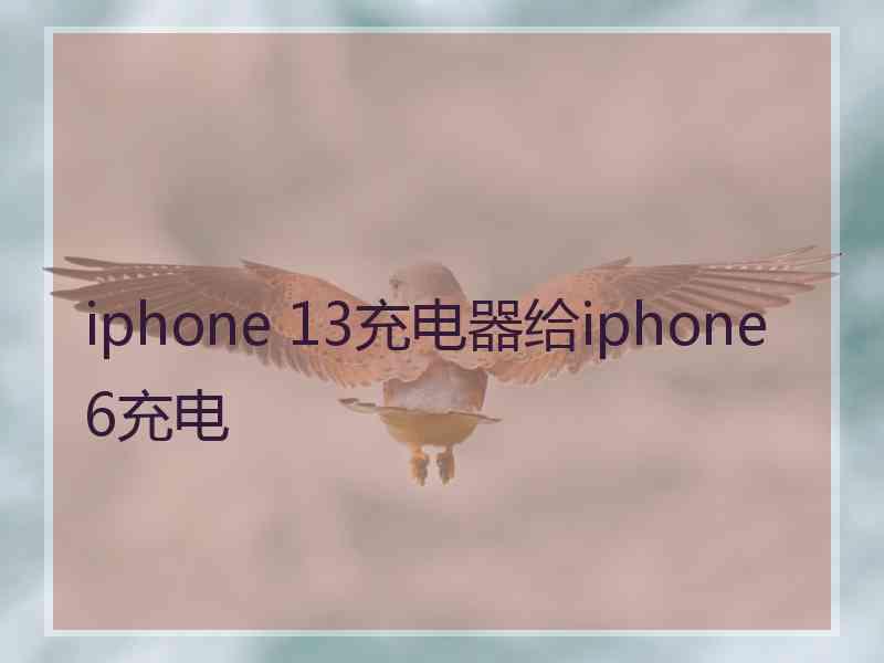 iphone 13充电器给iphone6充电