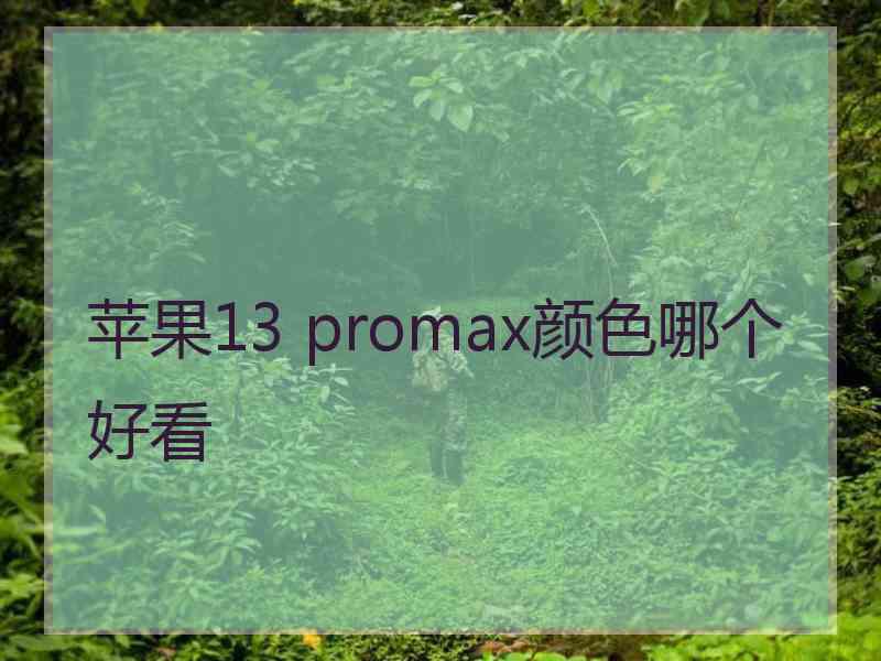 苹果13 promax颜色哪个好看