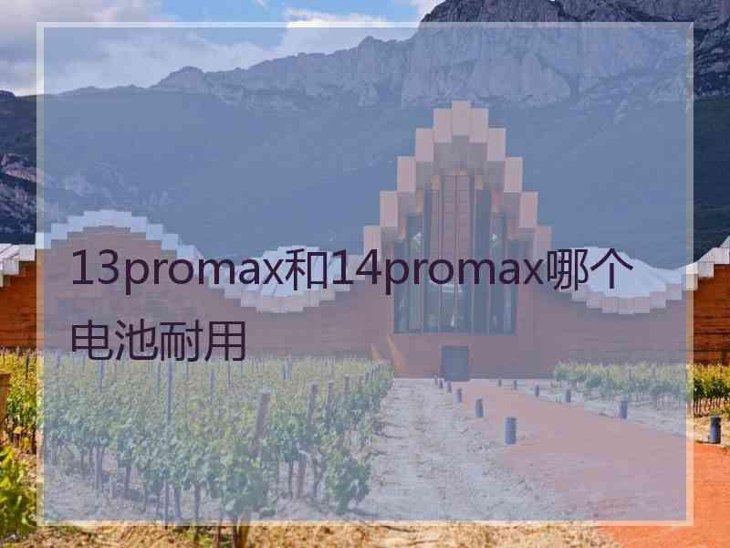 13promax和14promax哪个电池耐用