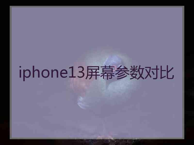 iphone13屏幕参数对比