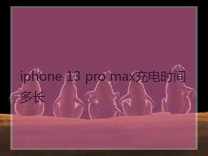 iphone 13 pro max充电时间多长