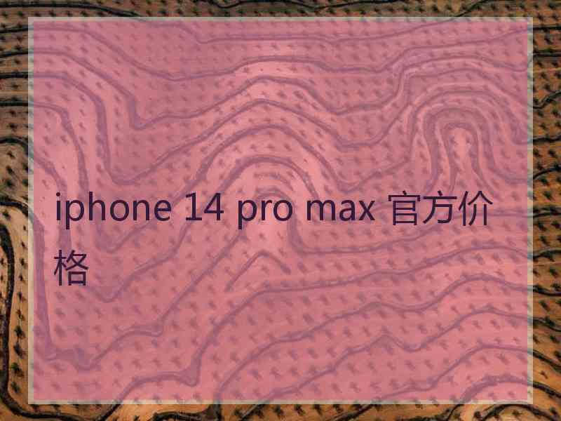 iphone 14 pro max 官方价格